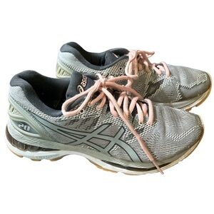 ASICS pink and gray mesh sneakers size 7